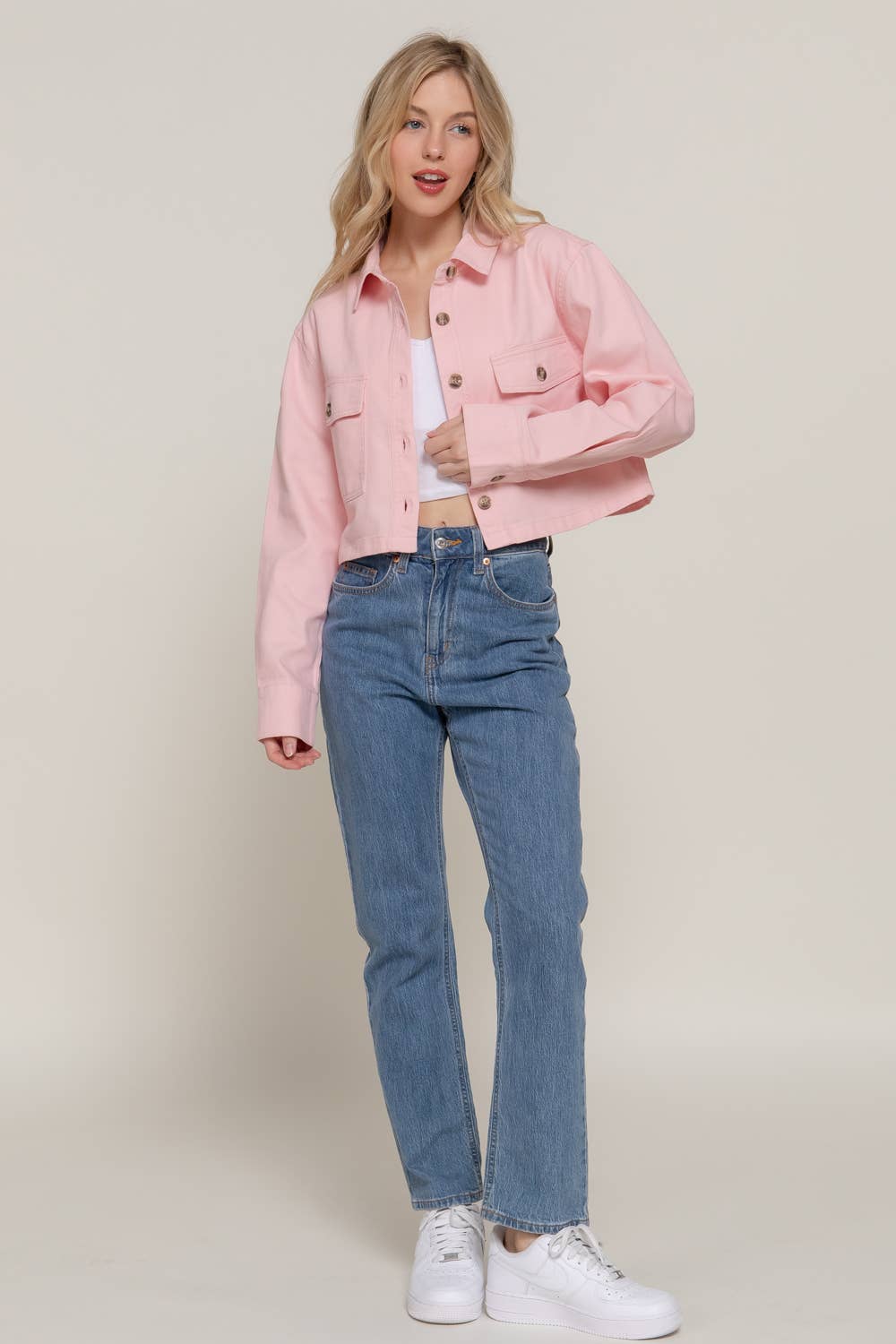 Button Down Cotton Twill Jacket