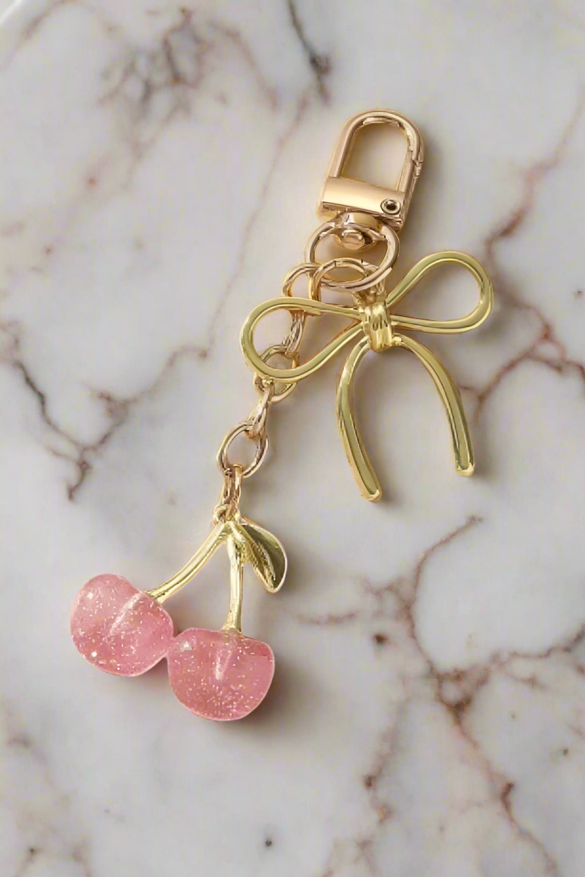 Cherry and Bow Purse Charm