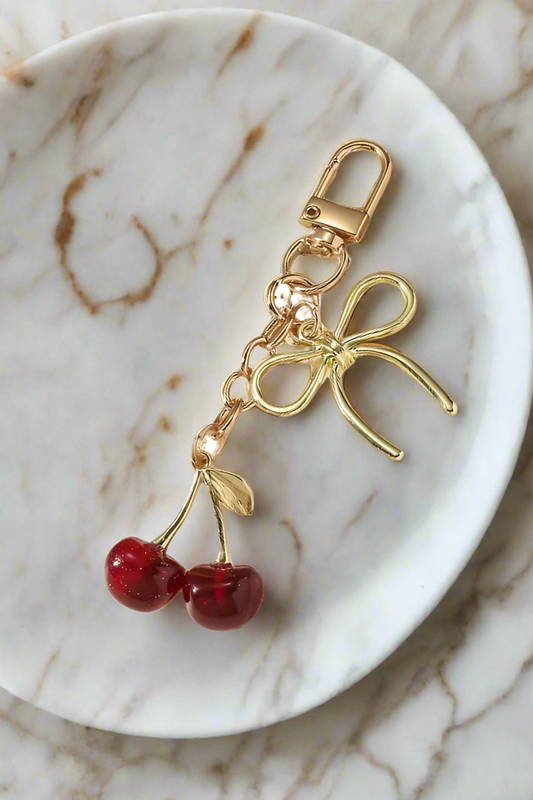 Cherry and Bow Purse Charm