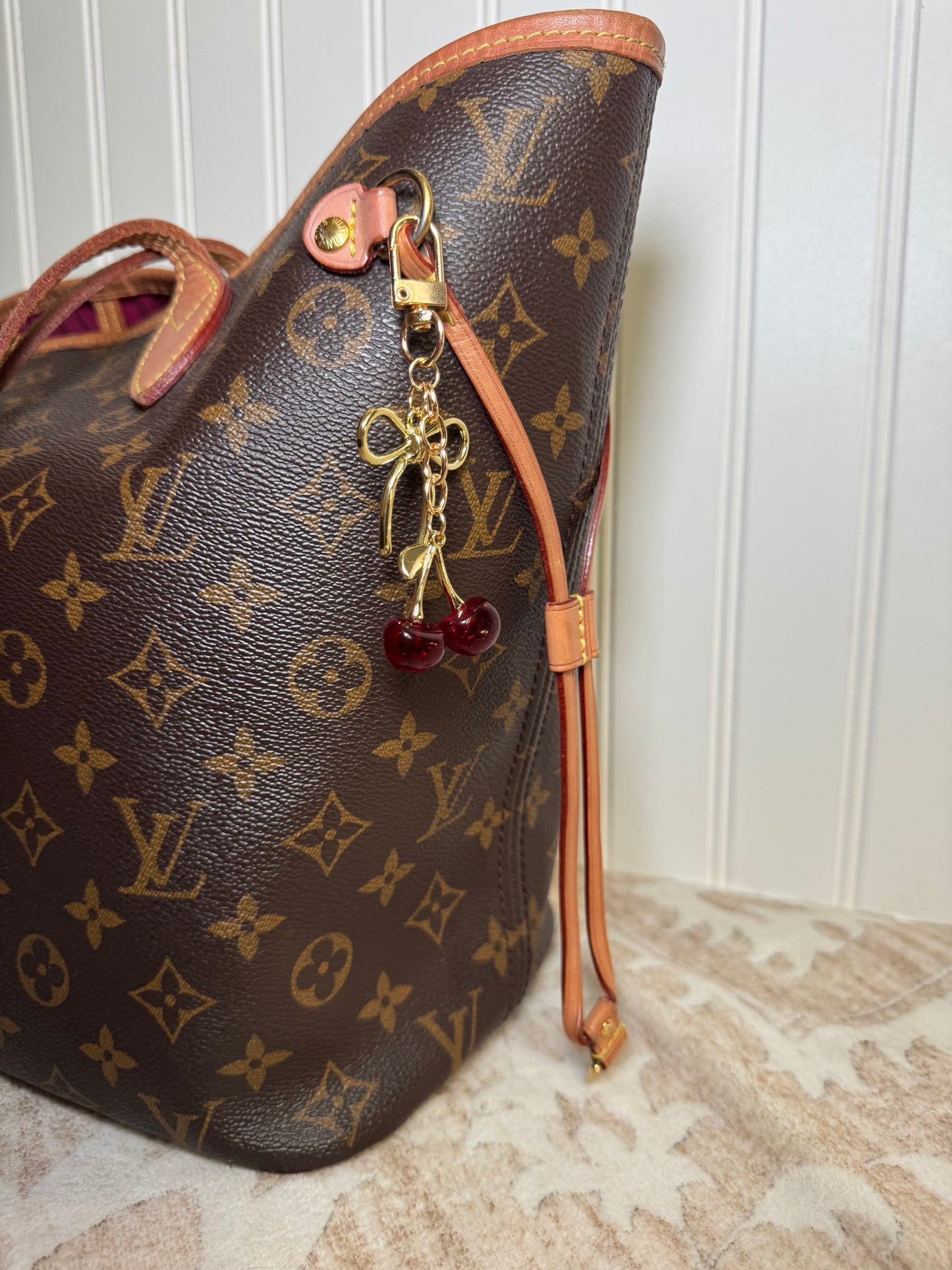 Cherry and Bow Purse Charm
