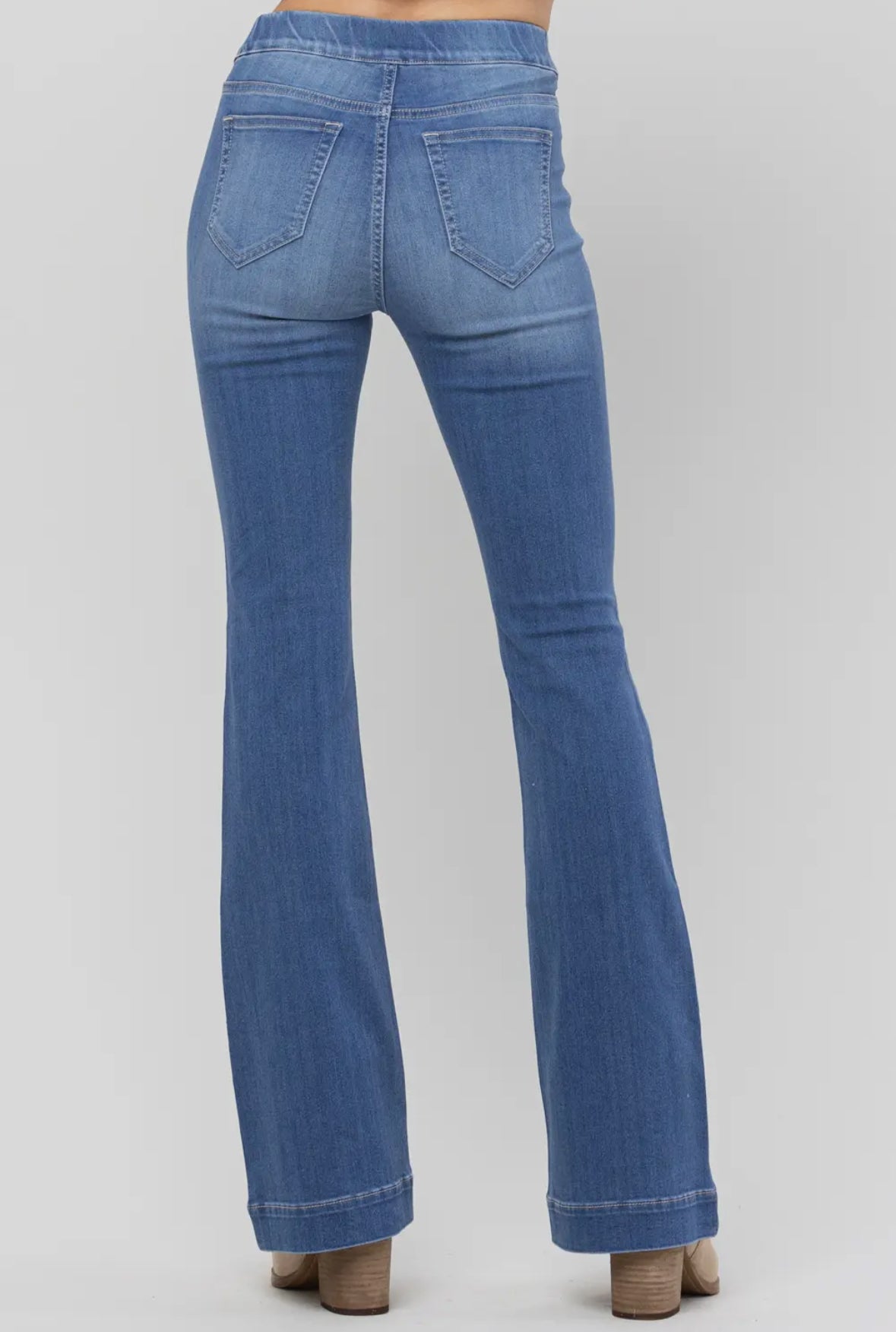 Flared No Zip Denim Jeans