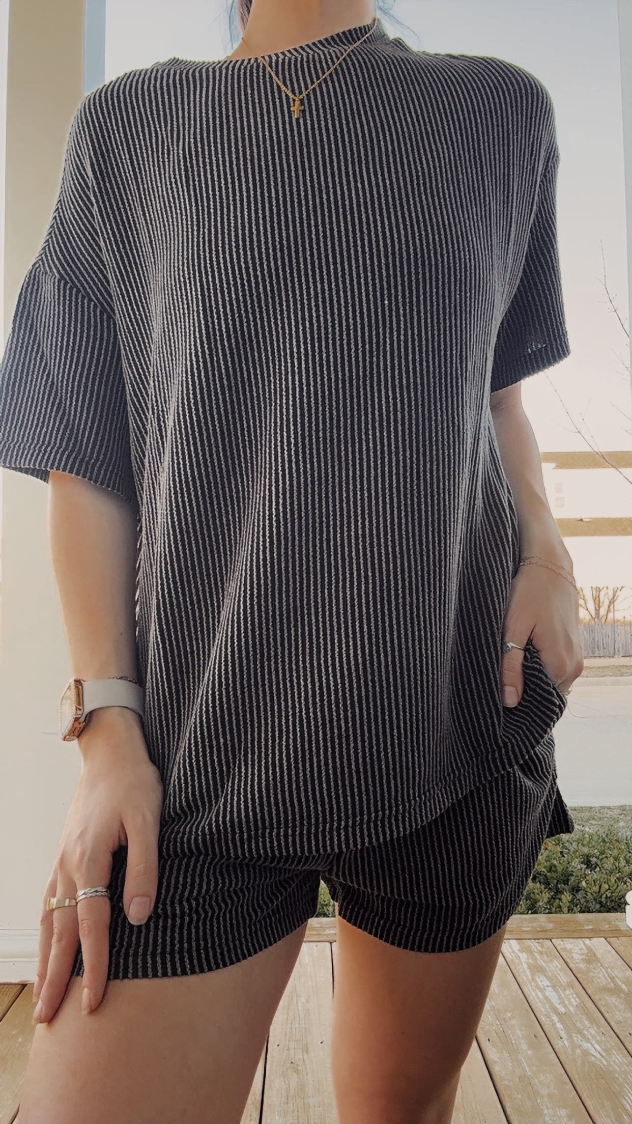 Cozy Ribbed T-Shirt & Shorts Set