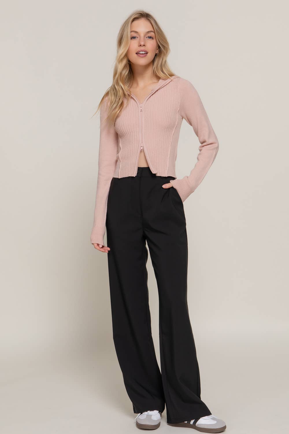 Two Way Zip Sweetheart Sweater